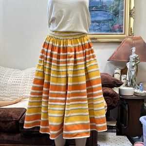 Vintage Patty Woodard California Orange/Green/Yellow Stripe Skirt